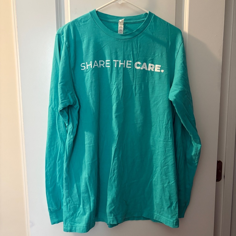 Men’s Bella Canvas Turquoise Long Sleeve Tee Size: L